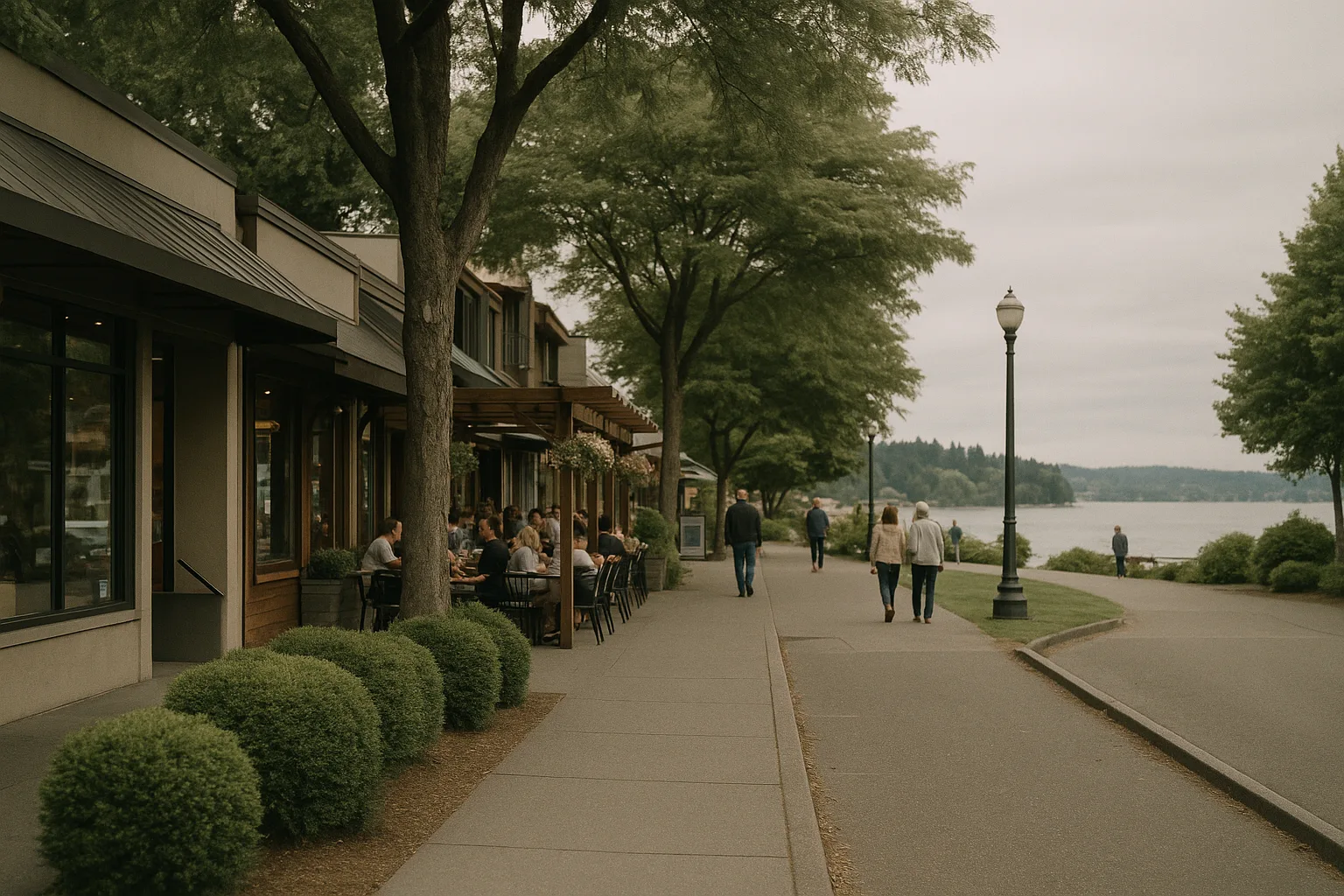 Kirkland waterfront along Lake Washington