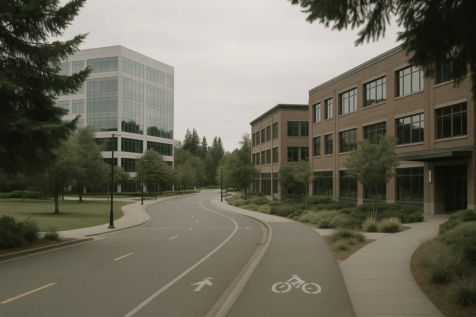 Modern Redmond streetscape
