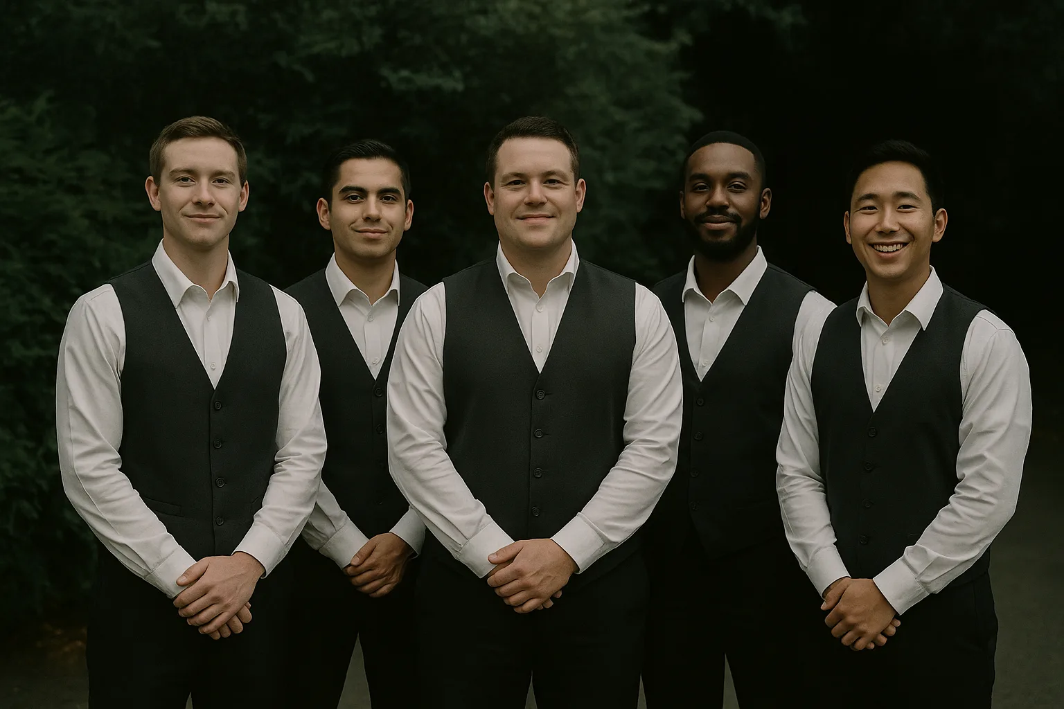 Uniformed valet attendants